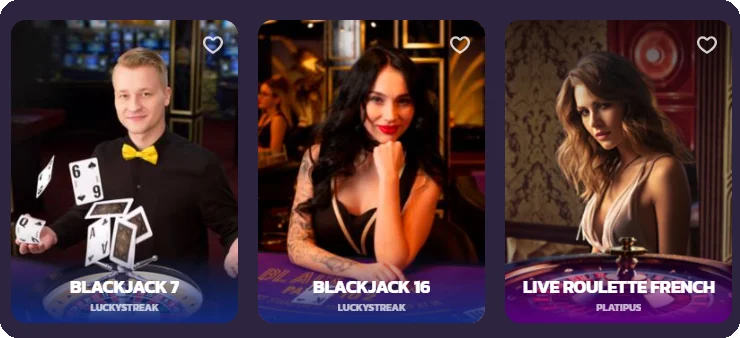 Live dealer games at Coolzino