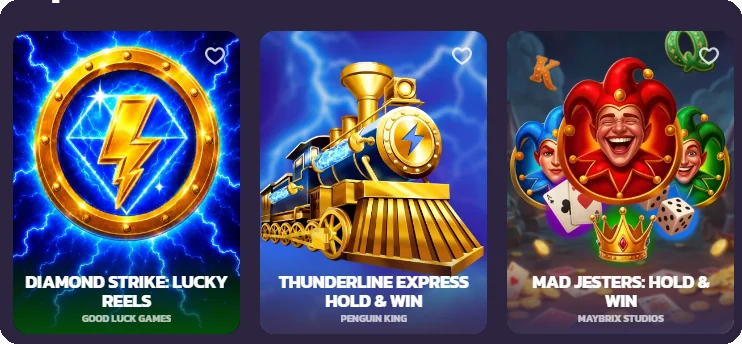 Top games in the Coolzino lobby